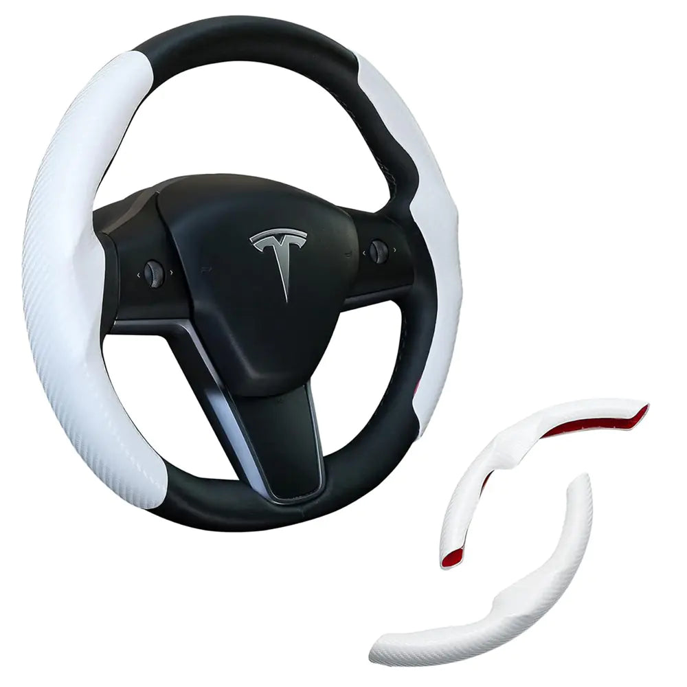 Tesla Model 3/Y Steering Wheel Cover with Carbon Fiber